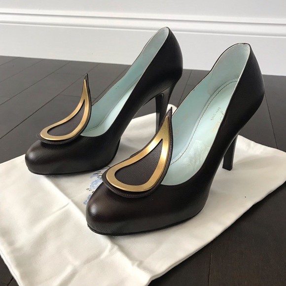 Tracy Reese brown high teardrop pump w/dustbag box - Picture 5 of 8